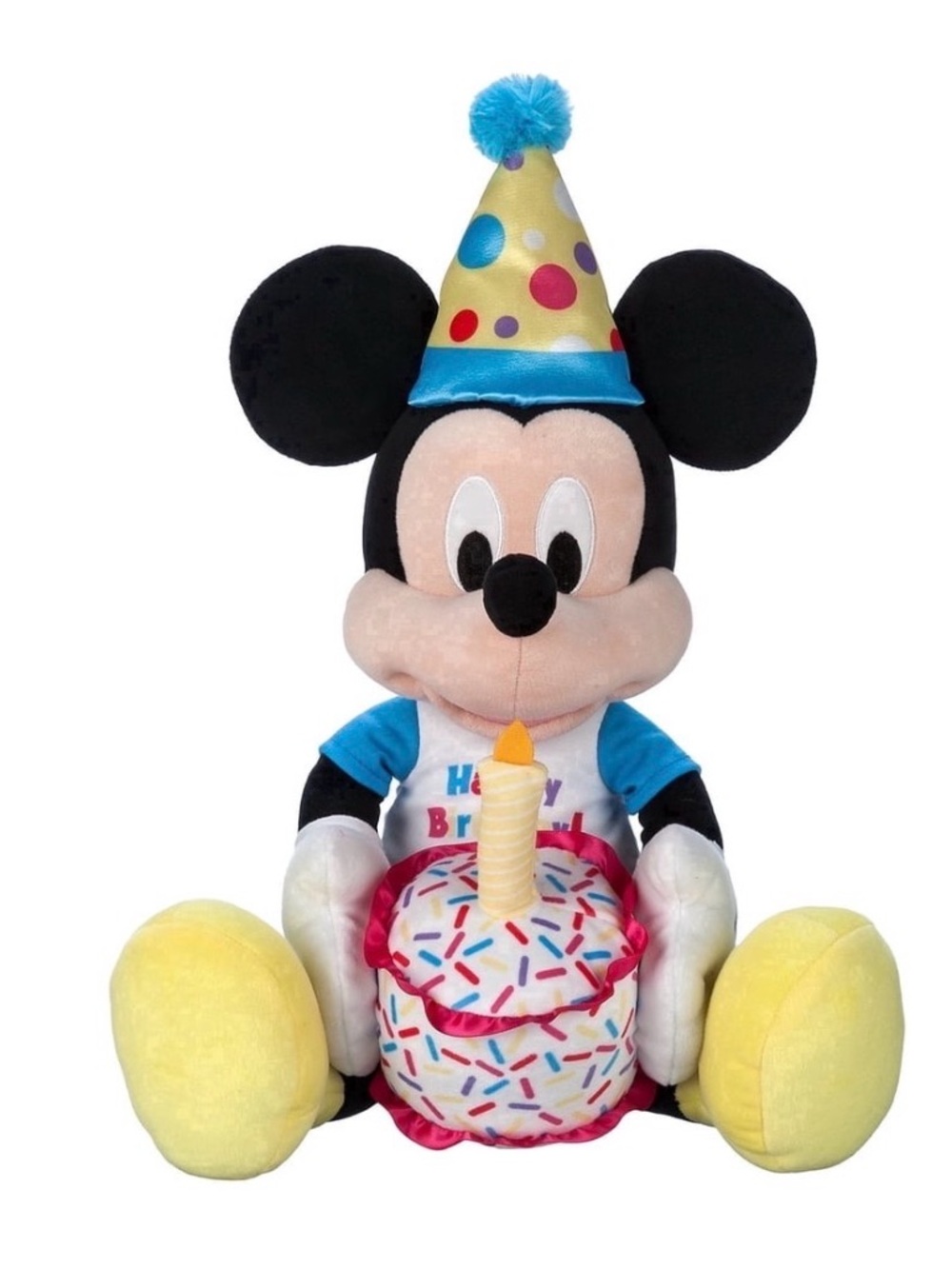 Mickey Mouse birthday plush cake candle smoke pet free home great condition